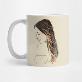 portrait of a girl with pencil Mug